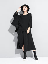 Women Stitching Loose Large Irregular Sweatshirt